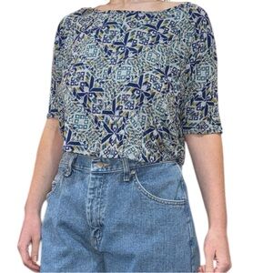 Patterned Open Back Top